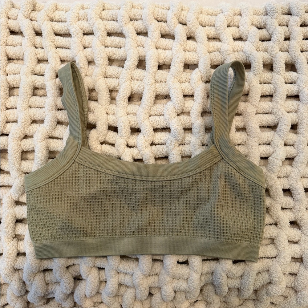 Urban Outfitters Olive Textured Sports Bra